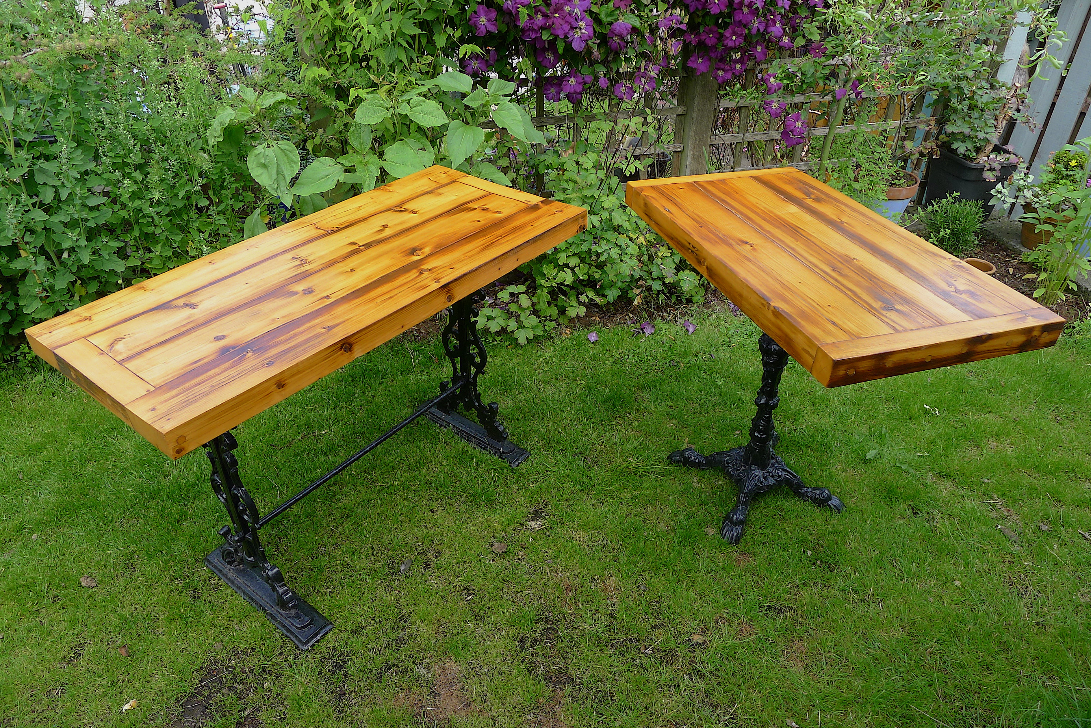 Cast Iron Pub Tables With Handmade Solid Wood Tops Douglas Fir