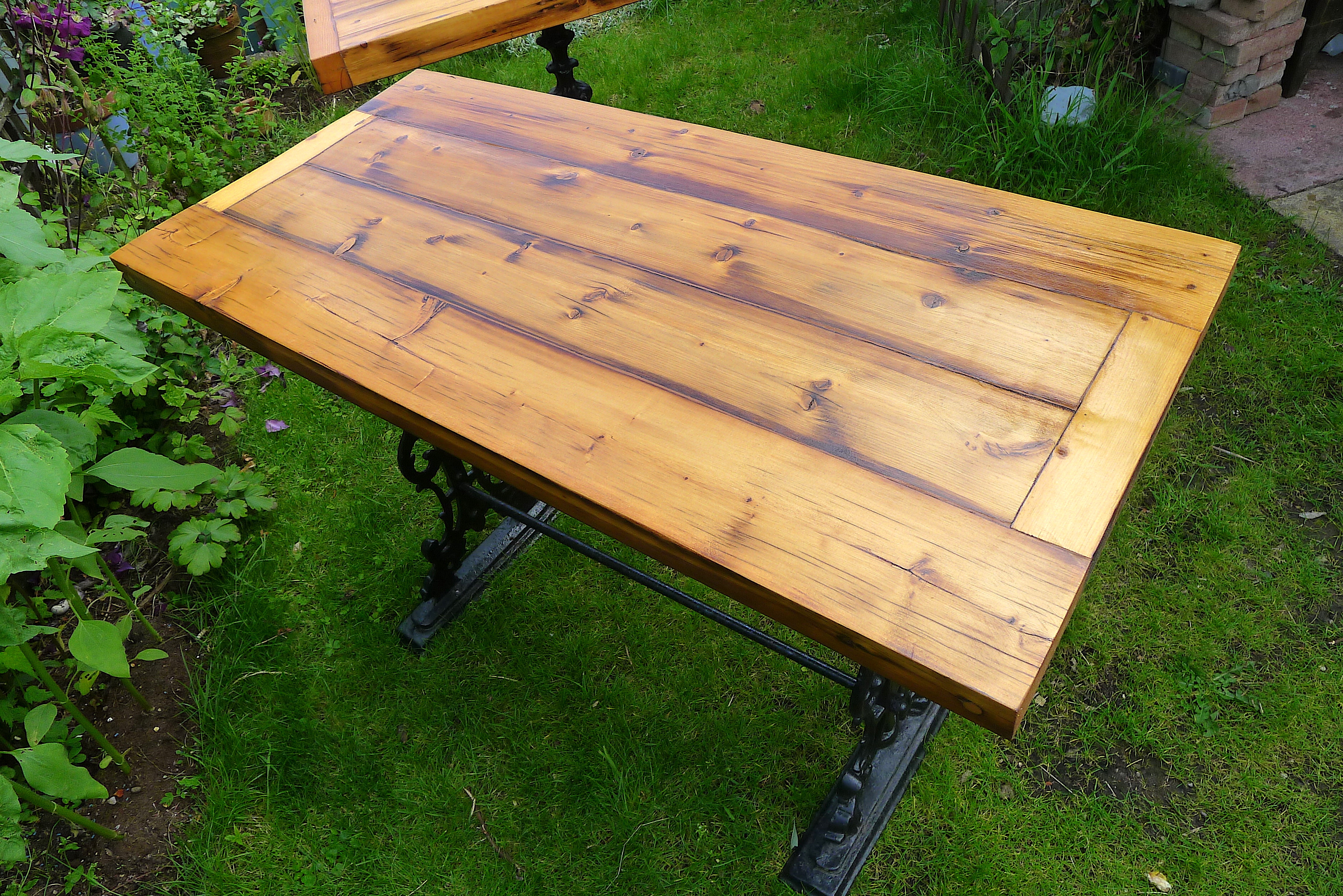 Cast Iron Pub Tables With Handmade Solid Wood Tops Douglas Fir